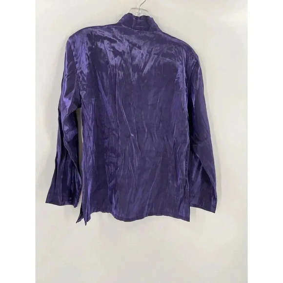 GORGEOUS Cruz Natori Purple Embroidered V-Neck Blouse Size XSMALL EUC - Picture 6 of 12